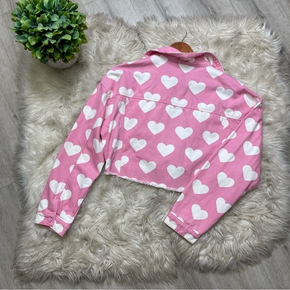 Lazy Oaf All My Hearts Cropped Jean Jacket - Picture 11 of 11